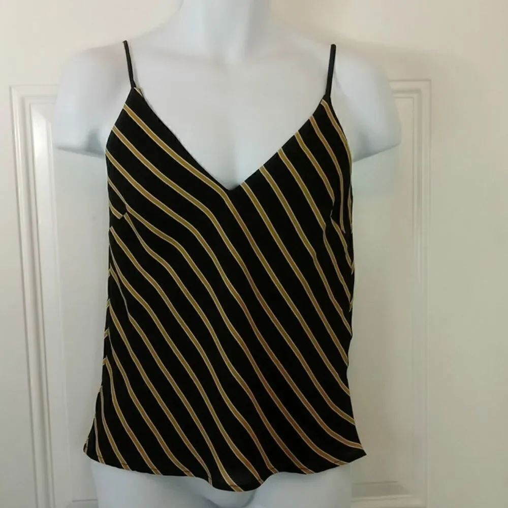 Socialite black and mustard stripe camisole